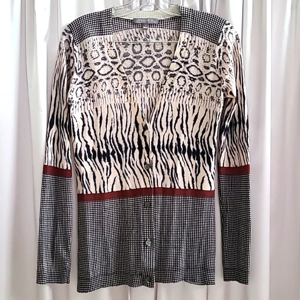 Neiman Marcus 100% Cashmere Sweater Cardigan - Picture 1 of 6